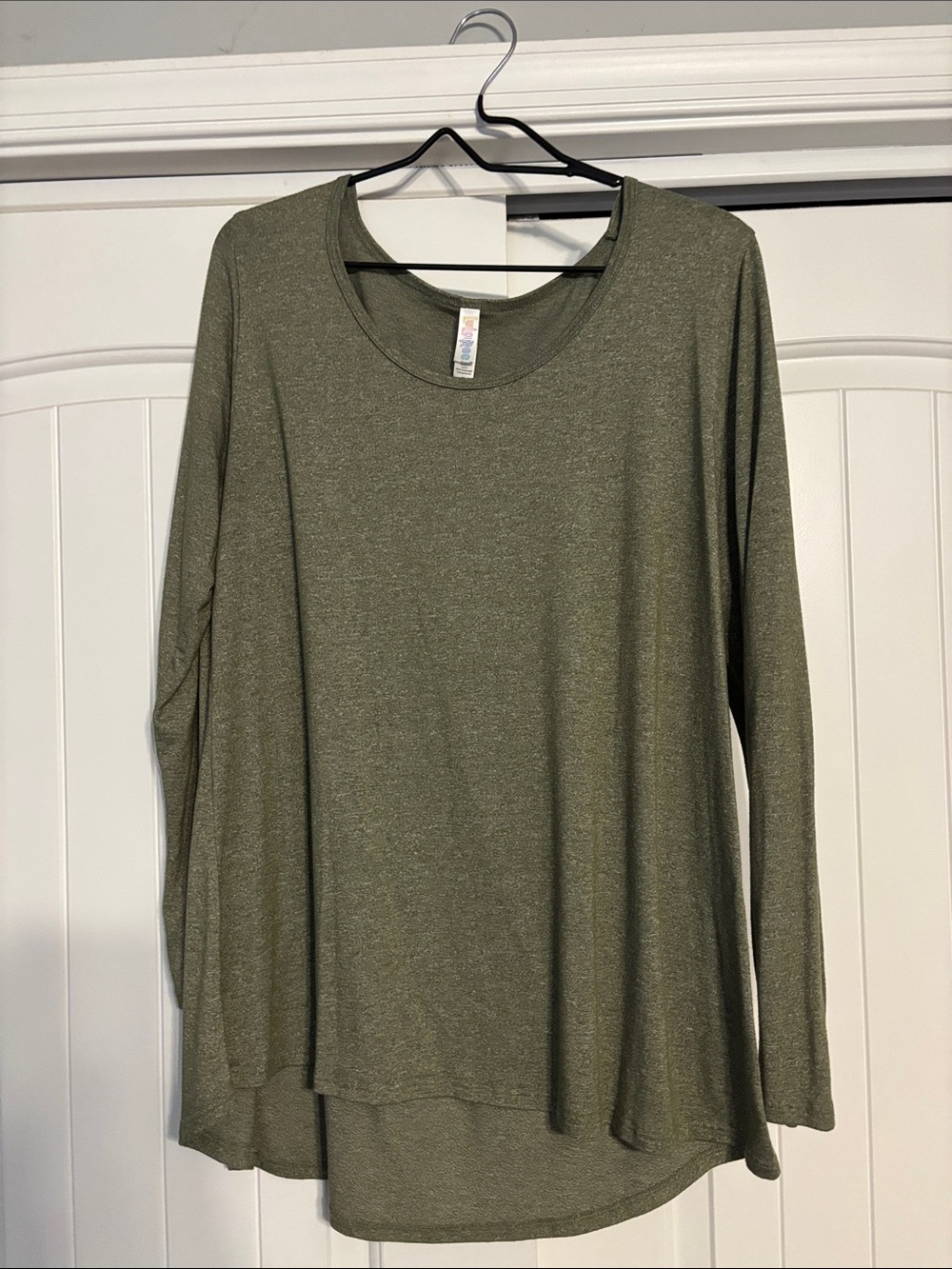 LuLaRoe Long Sleeve Scoop Neck Top in Olive